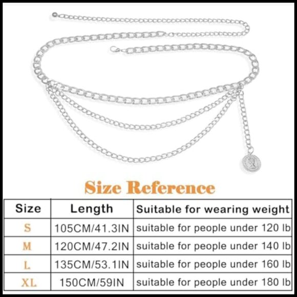 Multilayer Metal Chain Belt with Lobster Clasp for Dresses Jeans main image 7